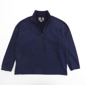 Simms Fishing Products Mens Navy Blue Fleece 1/4 Zip Pullover Sweater Size XXL